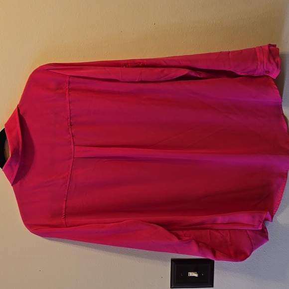 [NWT] Ladies New York & Company NYC Pink Buttoned Up Blouse Dress Top Large - Picture 5 of 5